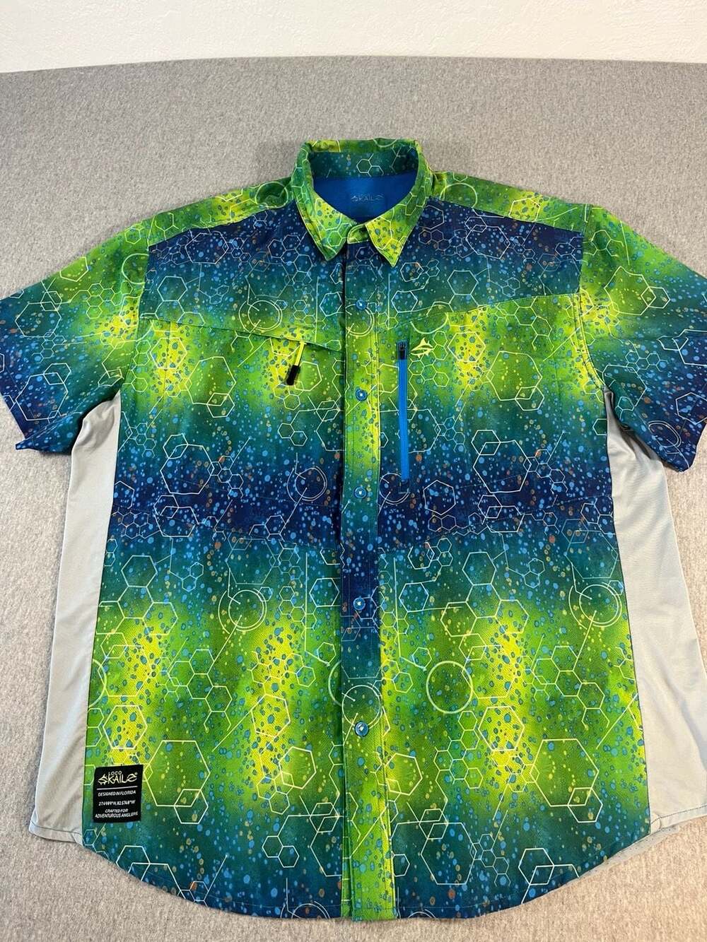 Loco Kaile Men's Performance Fishing Short Sleeve Button Down Shirt Size 2XL
